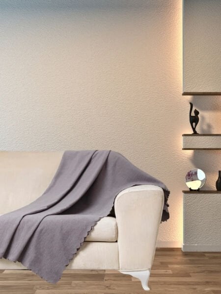 Enoteks  Antrasit Şönil Çift Taraflı Çekyat Koltuk Örtüsü Şalı 175 x 215 cm