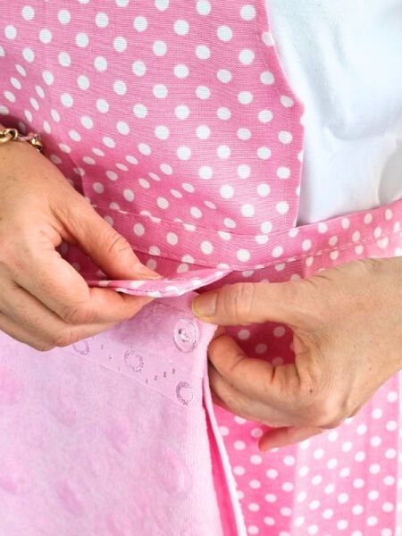 Havlulu Su Geçirmez Mutfak Önlüğü Pembe-Pembe Havlulu Puantiyeli