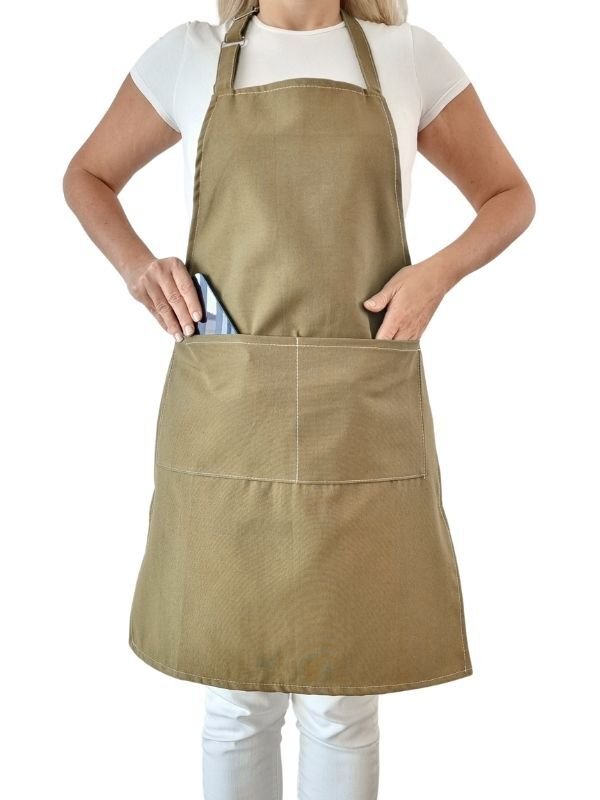 Mutfak Önlüğü Su Geçirmez Şef Önlüğü 2 Geniş Cepli Barista Önlüğü Açık Kahve
