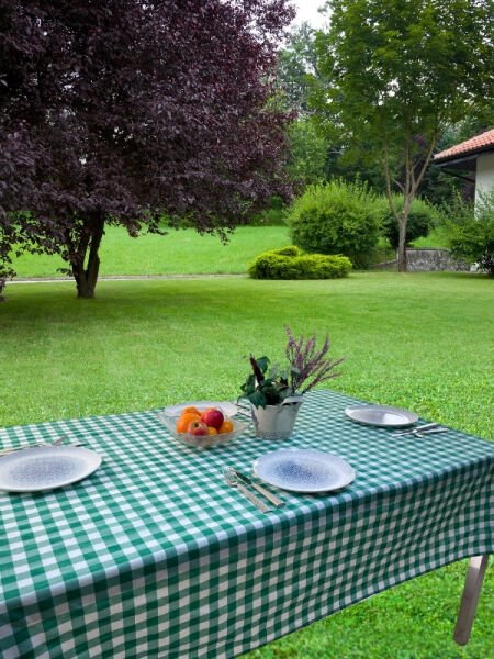 Enoteks Yeşil Büyük Kare Desen Pötikareli Masa Örtüsü, Sofra Bezi, Piknik Örtüsü