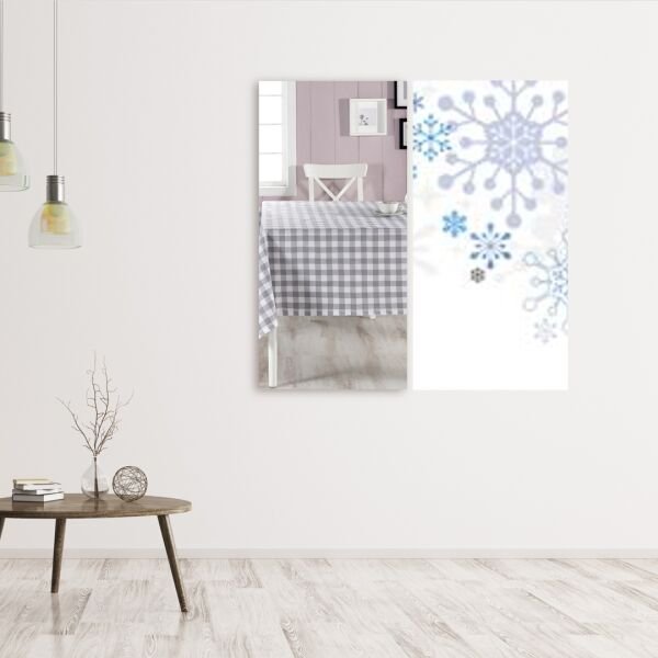 Enoteks 160X170 cm Gri Büyük Kare Desen Pötikareli Masa Örtüsü, Sofra Bezi, Piknik Örtüsü