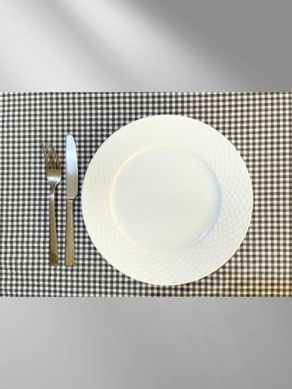 Enoteks Siyah Küçük Kare Desen Pötikareli Masa Örtüsü, Sofra Bezi, Piknik Örtüsü