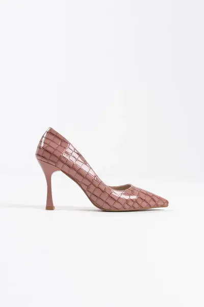 Kadın Somon Kroko Rugan Stiletto TR08MS10B