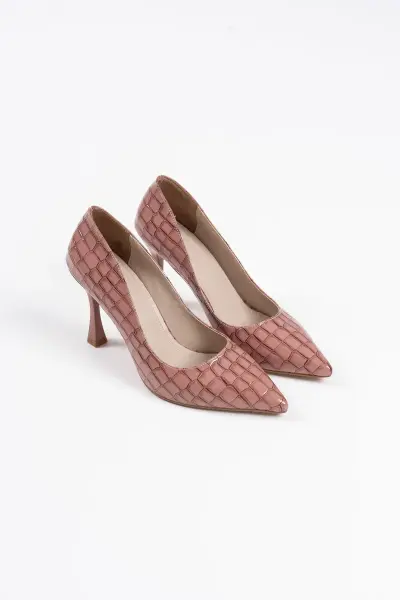 Kadın Somon Kroko Rugan Stiletto TR08MS10B