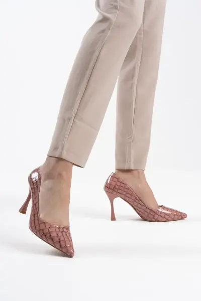 Kadın Somon Kroko Rugan Stiletto TR08MS10B