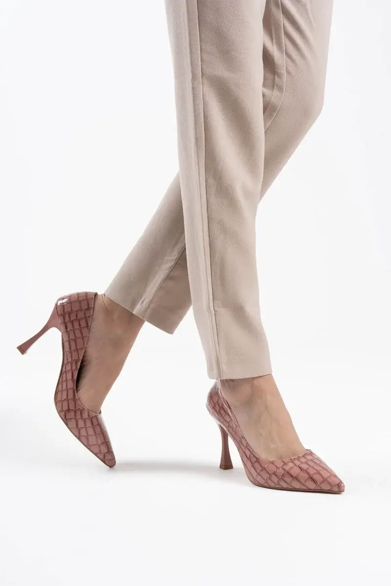 Kadın Somon Kroko Rugan Stiletto TR08MS10B