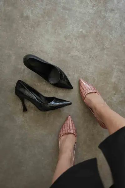 Kadın Somon Kroko Rugan Stiletto TR08MS10B