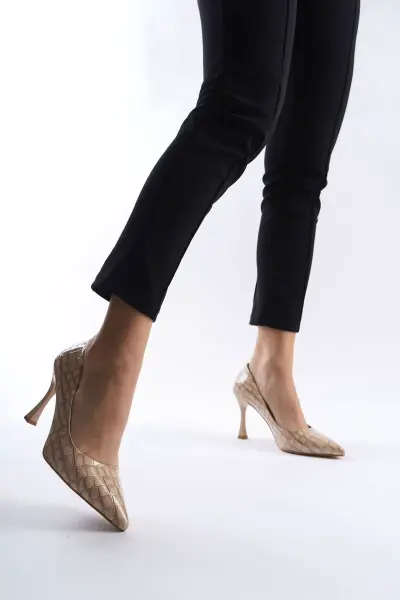 Kadın Nude Kroko Rugan Stiletto TR08MS10D