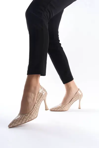 Kadın Nude Kroko Rugan Stiletto TR08MS10D