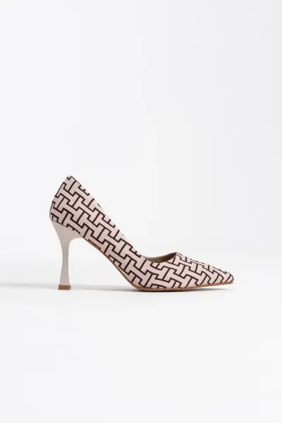 Kadın Bej Desenli Stiletto TR08MS12B