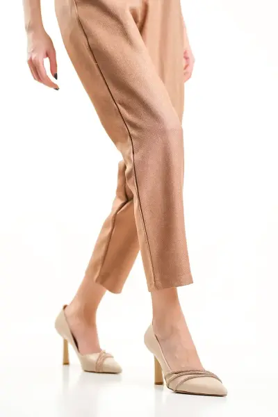 Nude Taşlı Kadın Ayakkabı TR08MS14C