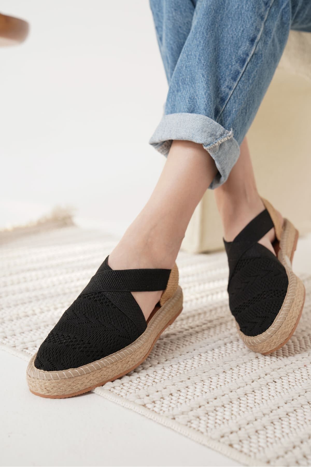 Kadın Siyah Espadril Ayakkabı TR19MY01A