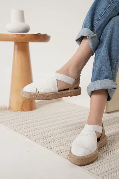Kadın Beyaz Espadril Ayakkabı TR19MY01B