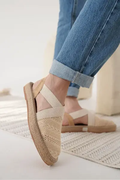 Kadın Bej Espadril Ayakkabı TR19MY01C