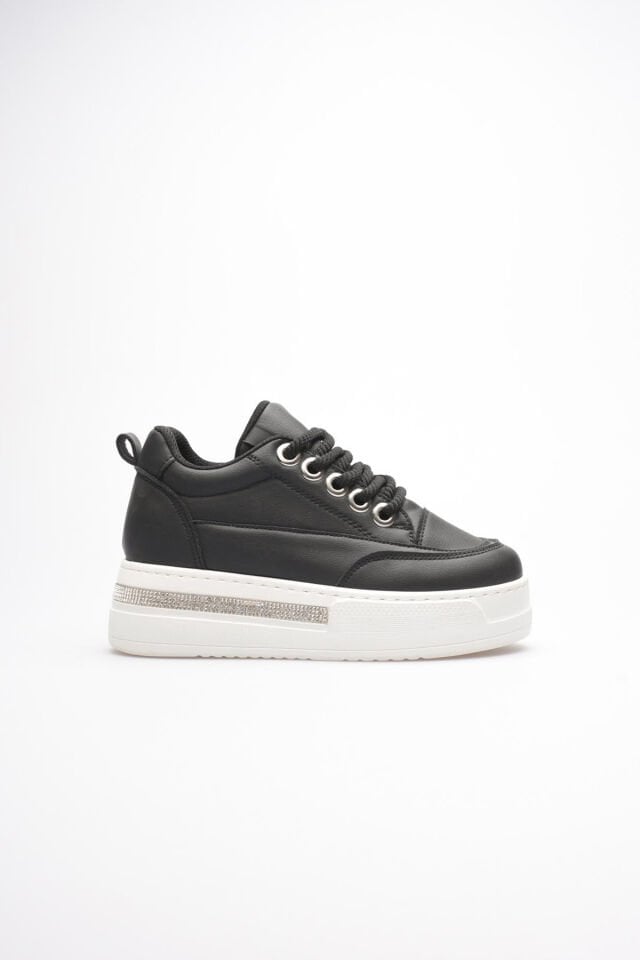 Siyah Kadın Gizli Topuklu Sneaker TR04MS01A