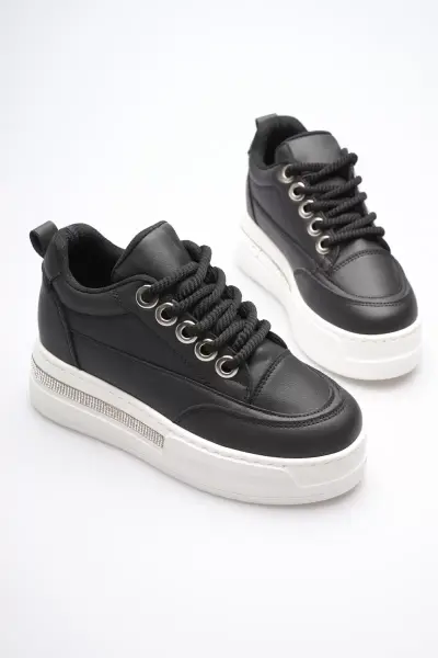 Siyah Kadın Gizli Topuklu Sneaker TR04MS01A