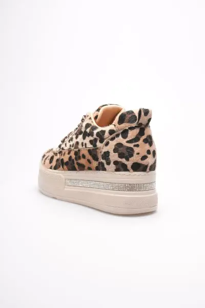 Kadın Leopar Desenli Gizli Topuklu Sneaker TR04MS01E