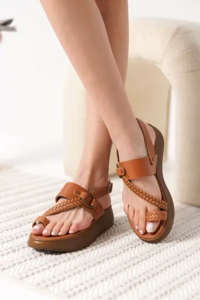 Taba Hakiki Deri Sandalet TR31MY64C