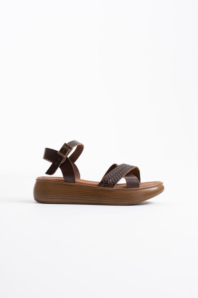 Acı Kahve Hakiki Deri Sandalet TR31MY58K