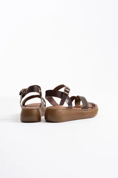 Acı Kahve Hakiki Deri Sandalet TR31MY58K