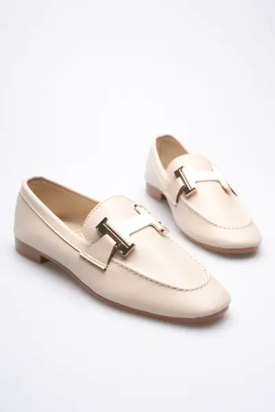 Kadın Bej Şık Tokalı Günlük Ayakkabı TR27MS05B